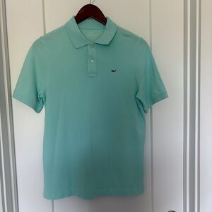 Vineyard Vines Boys Edgartown Pique classic polo - Aqua Haze L Large - like New
